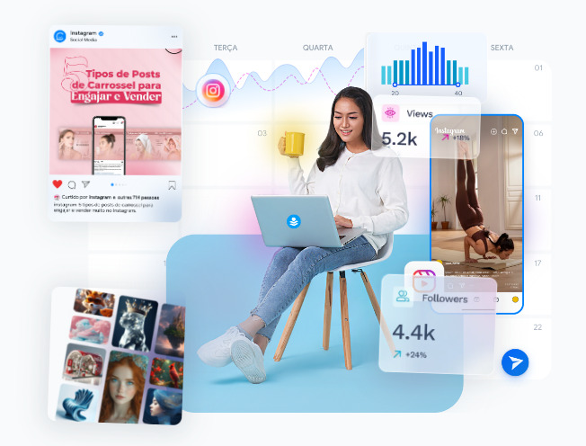 gestão de redes sociais agendar posts Instagram para social media