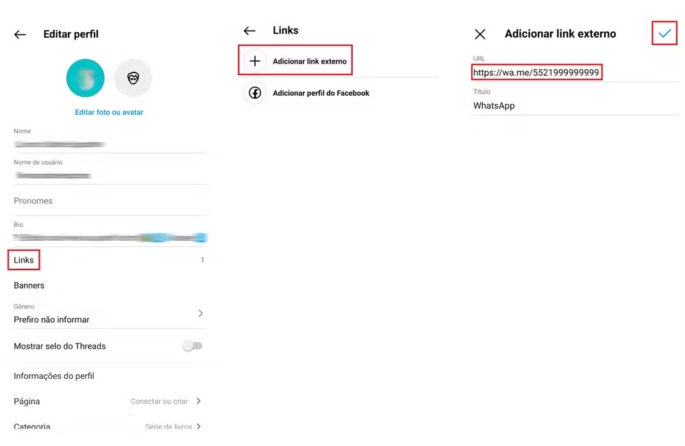 Como colocar link do whatsapp na bio do instagram