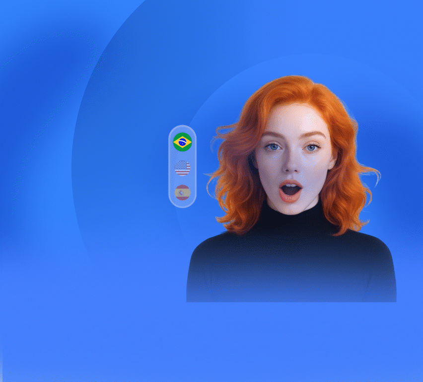 Avatar com IA falando em português no Pubbly