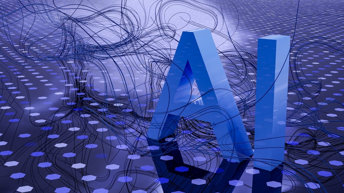 O que é IA generativa: letras AI em 3D representando inteligência artificial generativa